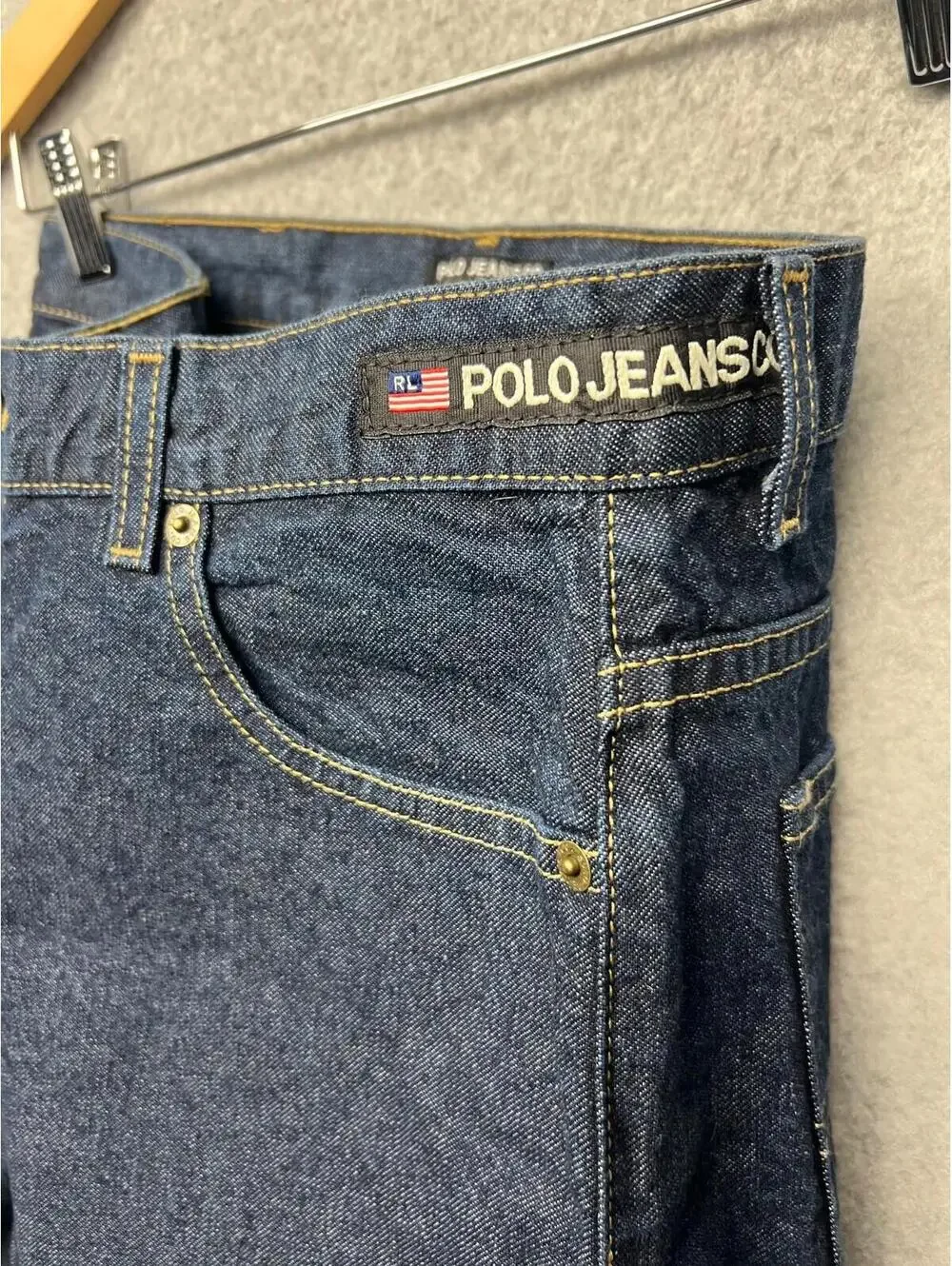 y2k 90s Polo Ralph Lauren Jeans Boys 18 Blue Straight Leg Cotton Classic Med Was